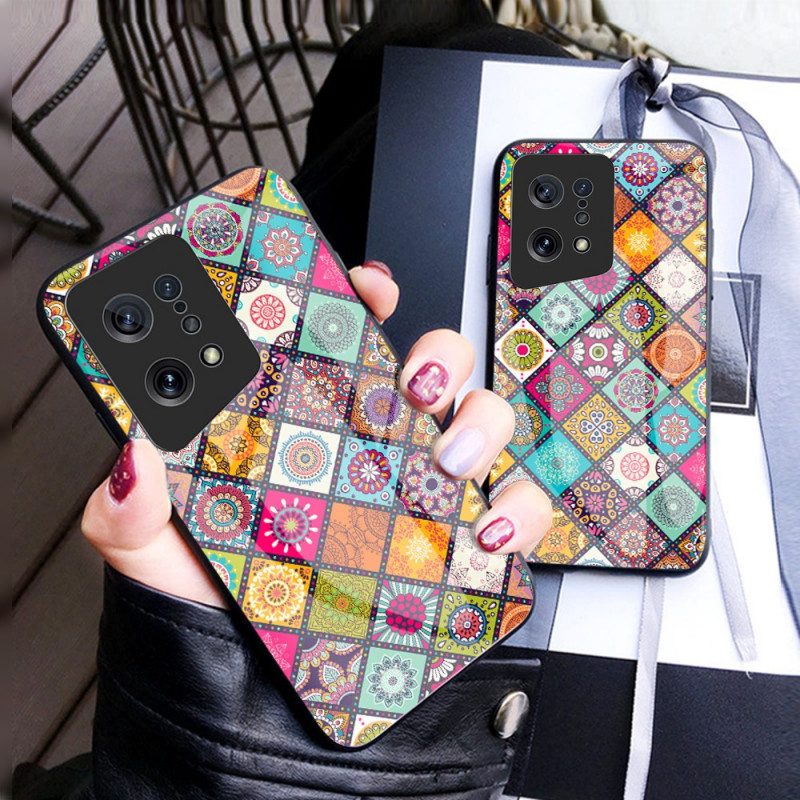 Cover Oppo Find X5 Supporto Magnetico Patchwork