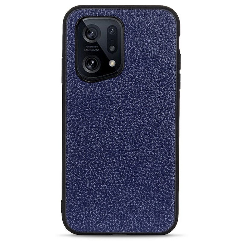 Cover Oppo Find X5 Vera Pelle Di Litchi