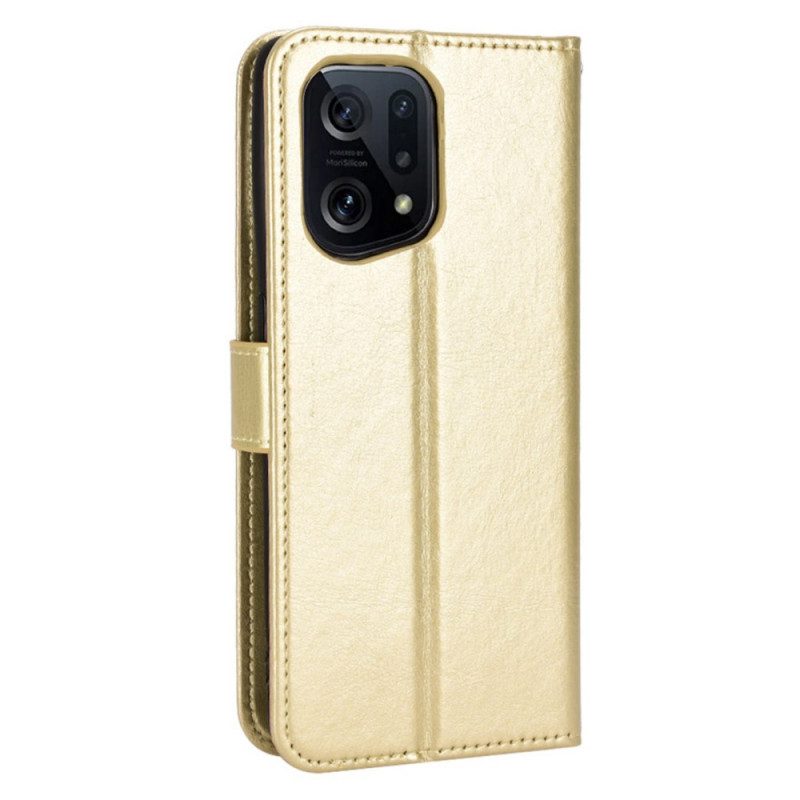 Custodia in pelle Oppo Find X5 Ecopelle Appariscente