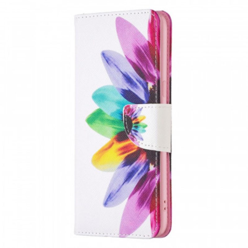 Custodia in pelle Oppo Find X5 Fiore Dell'acquerello