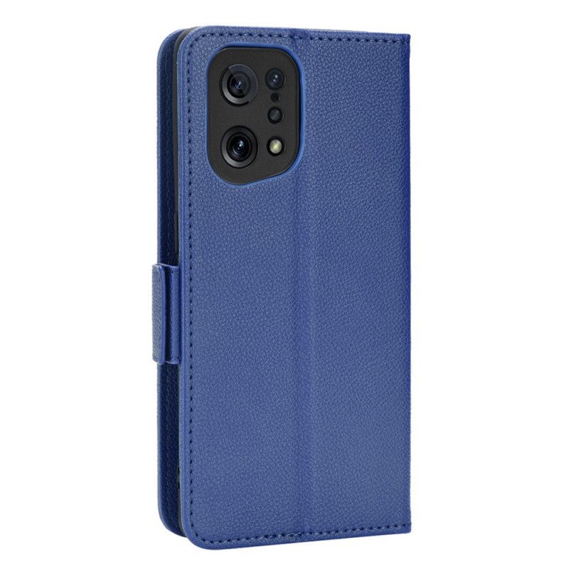 Custodia in pelle Oppo Find X5 Folio Cover Flap Doppio Nuovi Colori