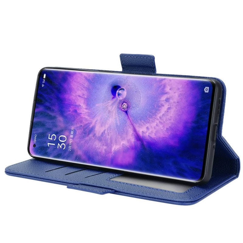 Custodia in pelle Oppo Find X5 Folio Cover Flap Doppio Nuovi Colori