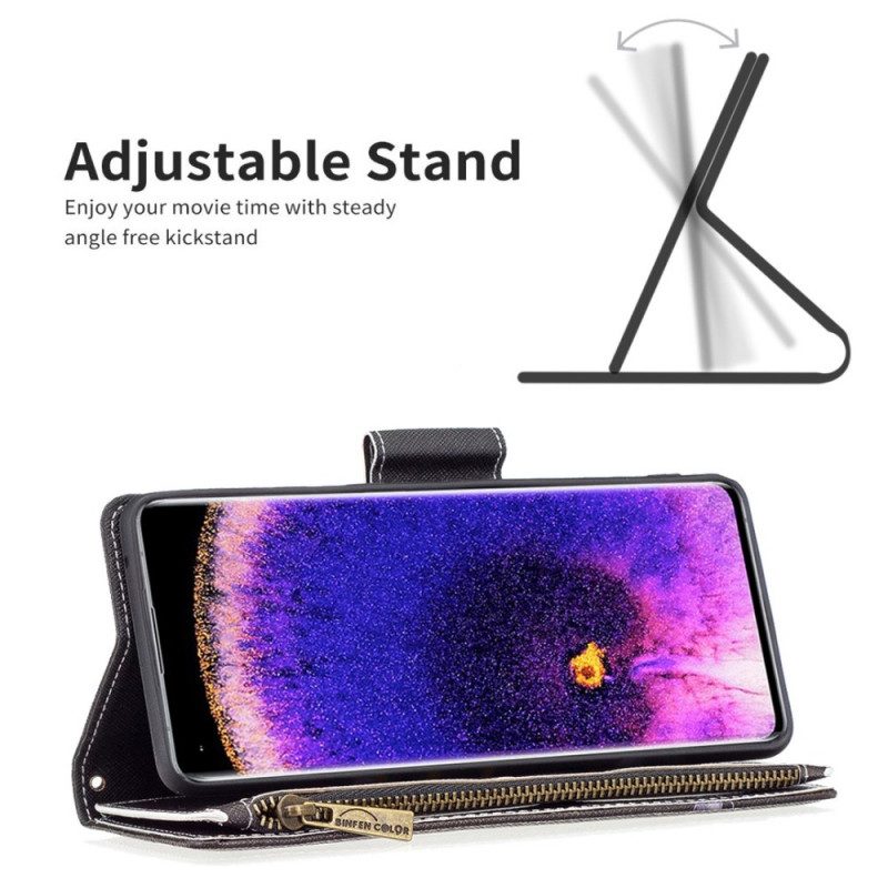 Custodia in pelle Oppo Find X5 Orsetto Tascabile Con Cerniera