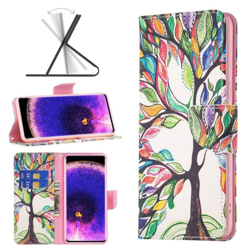 Custodia in pelle Oppo Find X5 Pittura Ad Albero