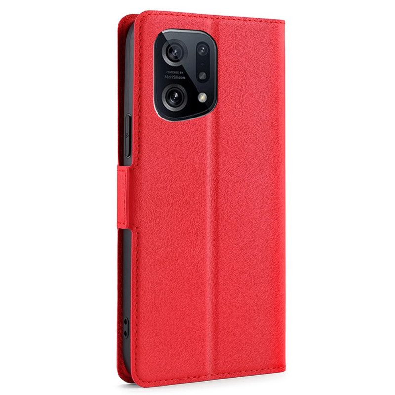 Folio Cover Oppo Find X5 Custodia in pelle Design A Doppia Patta