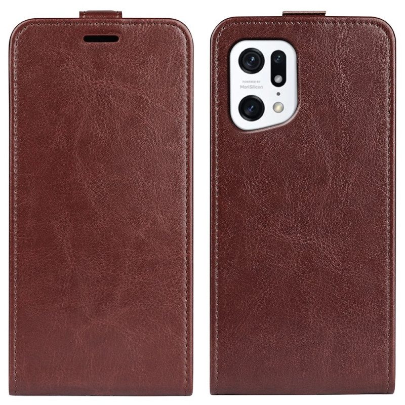 Folio Cover Oppo Find X5 Custodia in pelle Pieghevole