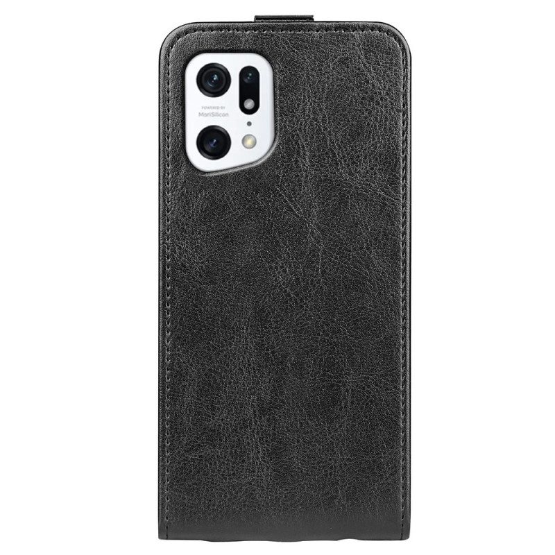 Folio Cover Oppo Find X5 Custodia in pelle Pieghevole