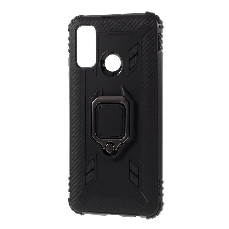 Cover Huawei P Smart 2020 Anello E Fibra Di Carbonio