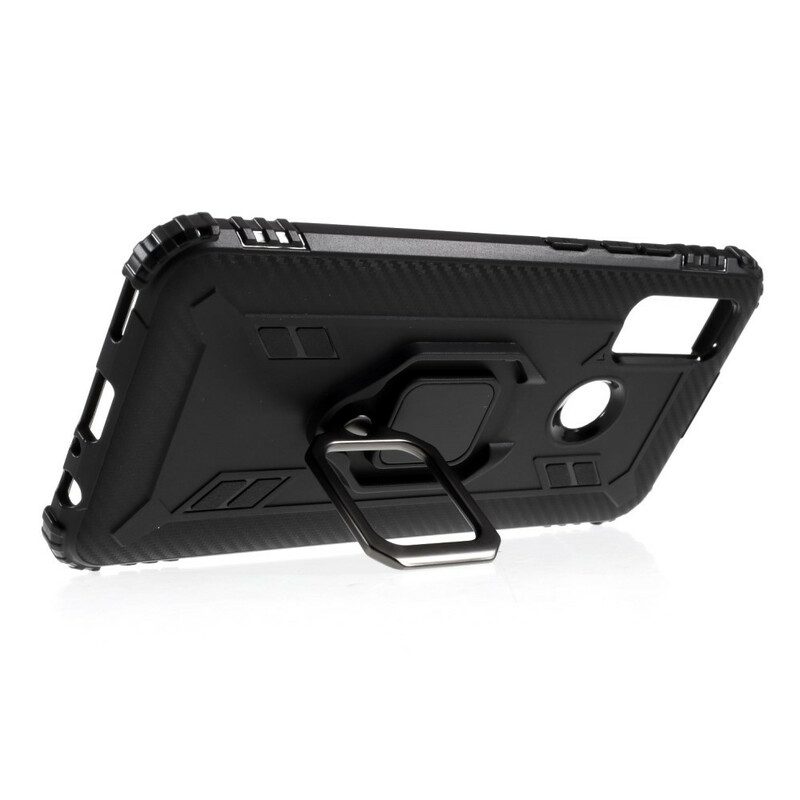 Cover Huawei P Smart 2020 Anello E Fibra Di Carbonio