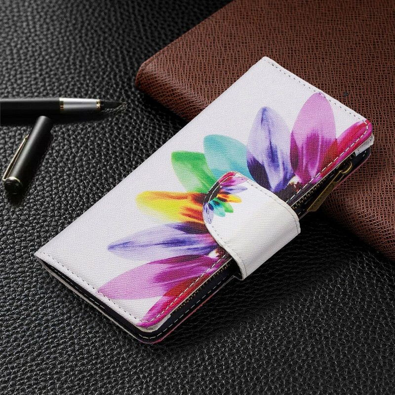 Custodia A Portafoglio Huawei P Smart 2020 Tasca Con Zip A Fiore