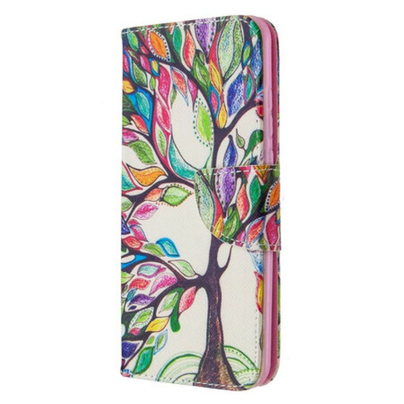 Custodia in pelle Huawei P Smart 2020 Albero Colorato