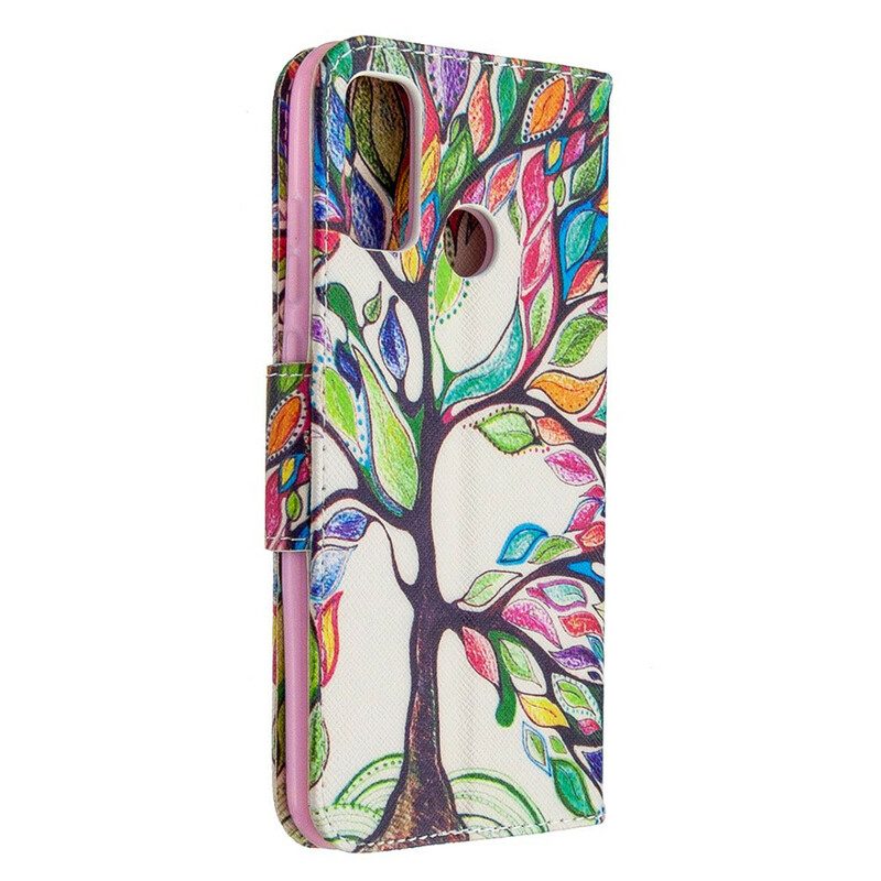 Custodia in pelle Huawei P Smart 2020 Albero Colorato