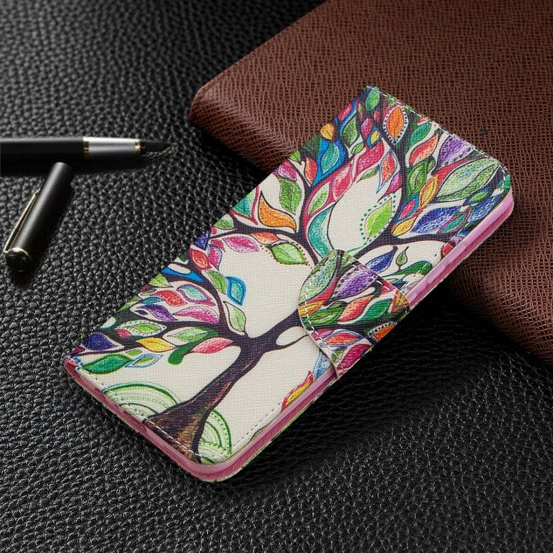 Custodia in pelle Huawei P Smart 2020 Albero Colorato