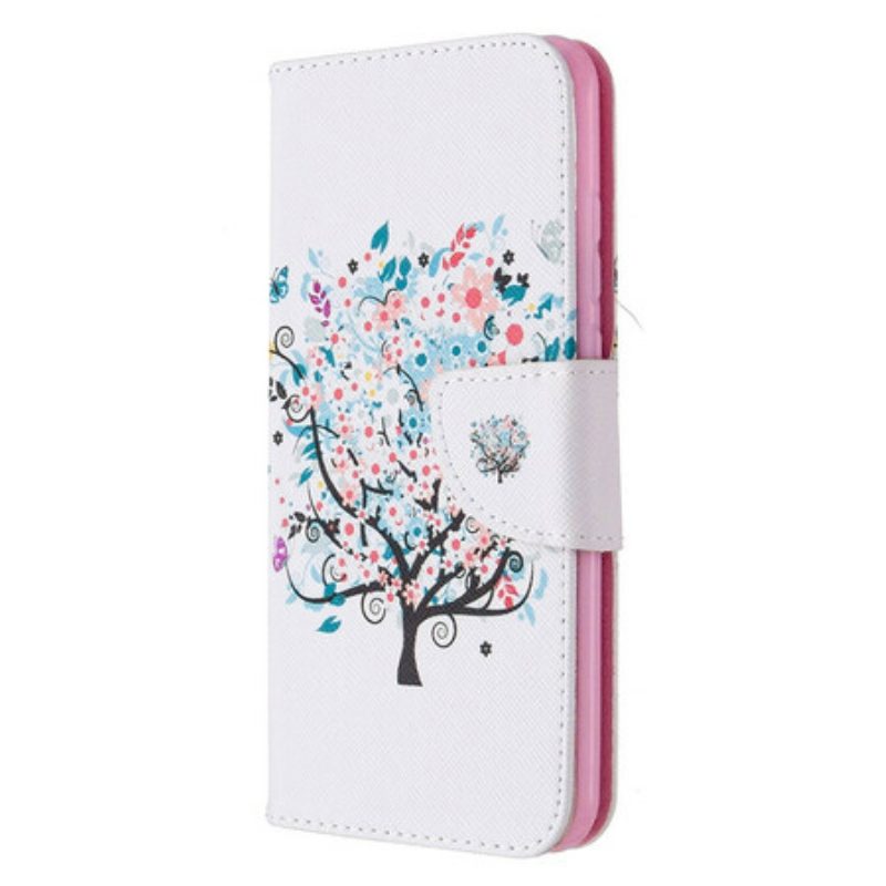 Custodia in pelle Huawei P Smart 2020 Albero Fiorito