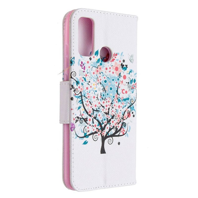 Custodia in pelle Huawei P Smart 2020 Albero Fiorito