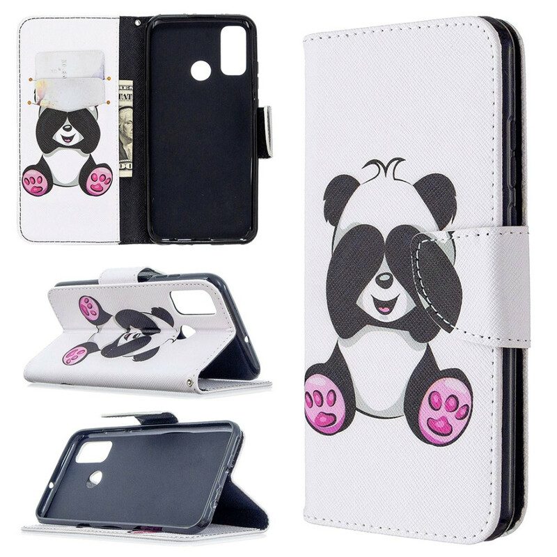 Custodia in pelle Huawei P Smart 2020 Divertimento Panda