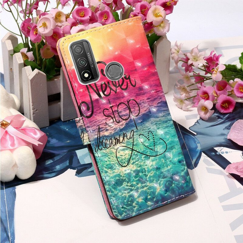 Custodia in pelle Huawei P Smart 2020 Non Smettere Mai Di Sognare