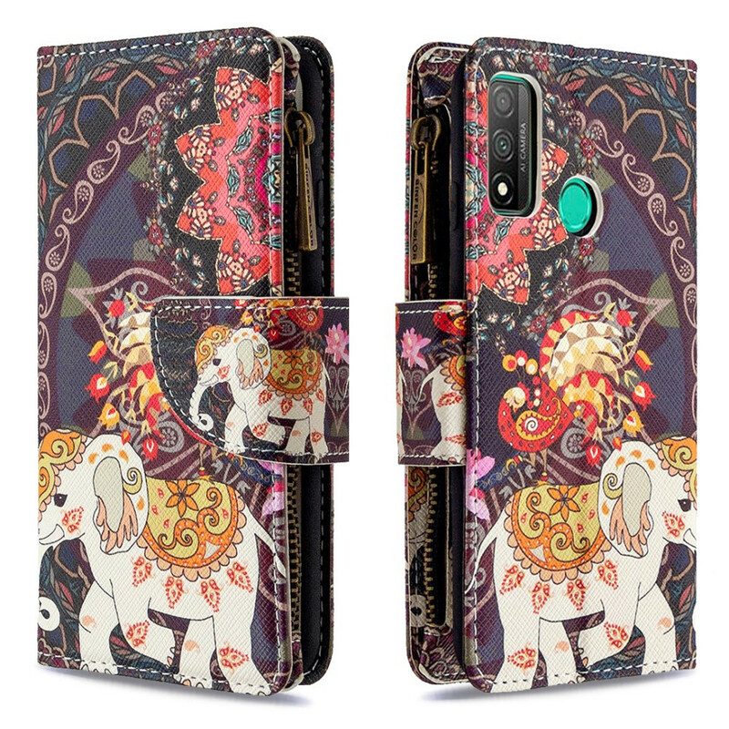 Custodia in pelle Huawei P Smart 2020 Tasca Con Zip A Forma Di Elefante