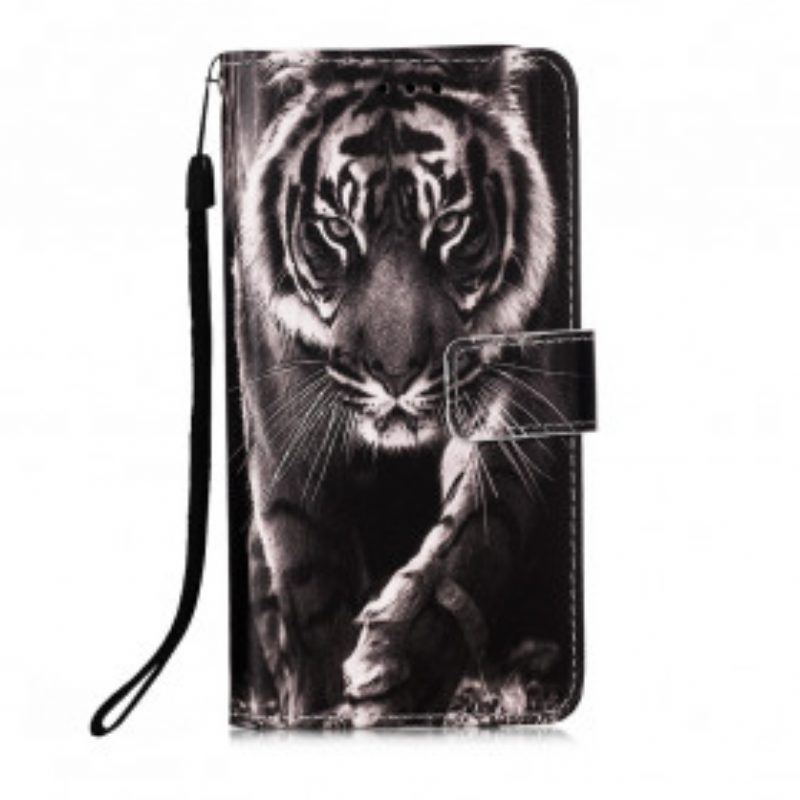 Custodia in pelle Huawei P Smart 2020 Tigre Notturna