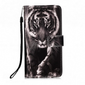 Custodia in pelle Huawei P Smart 2020 Tigre Notturna