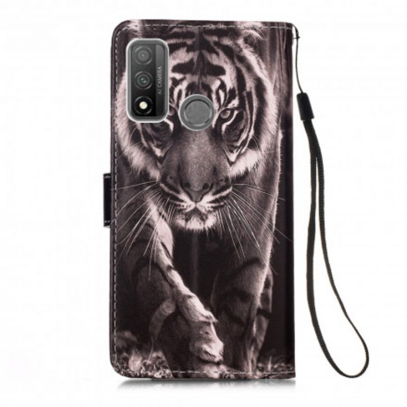 Custodia in pelle Huawei P Smart 2020 Tigre Notturna