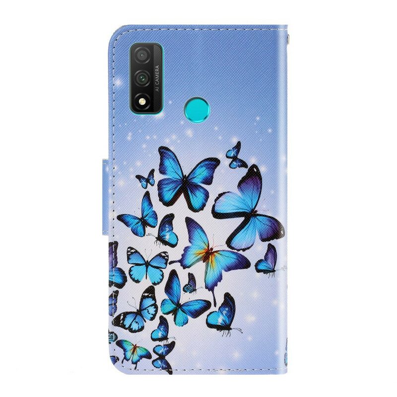 Custodia in pelle Huawei P Smart 2020 Variazioni Cinturino Farfalle