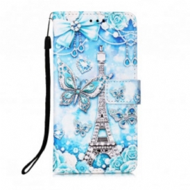 Folio Cover Huawei P Smart 2020 Cinturino A Farfalla Della Torre Eiffel