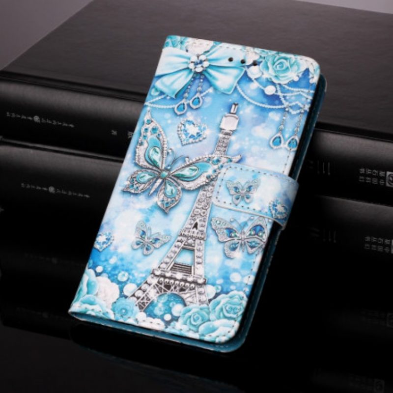 Folio Cover Huawei P Smart 2020 Cinturino A Farfalla Della Torre Eiffel