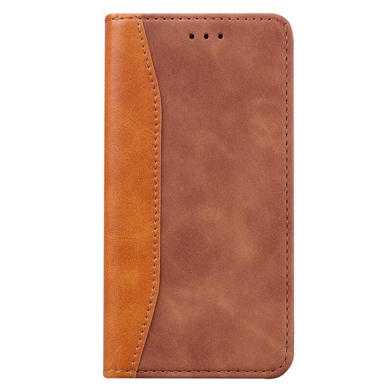 Folio Cover Huawei P Smart 2020 Custodia in pelle Effetto Pelle Business Bicolore