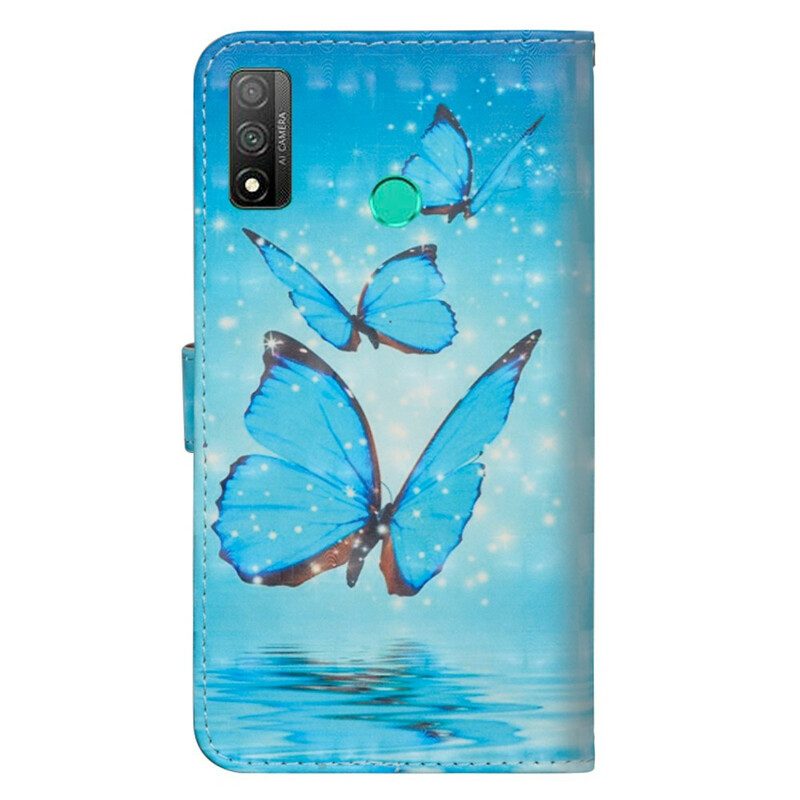 Folio Cover Huawei P Smart 2020 Farfalle Blu Volanti