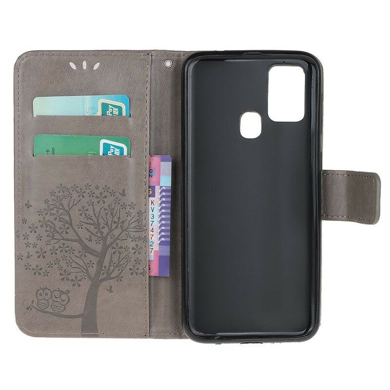 Folio Cover Huawei P Smart 2020 Perizoma Albero E Gufi