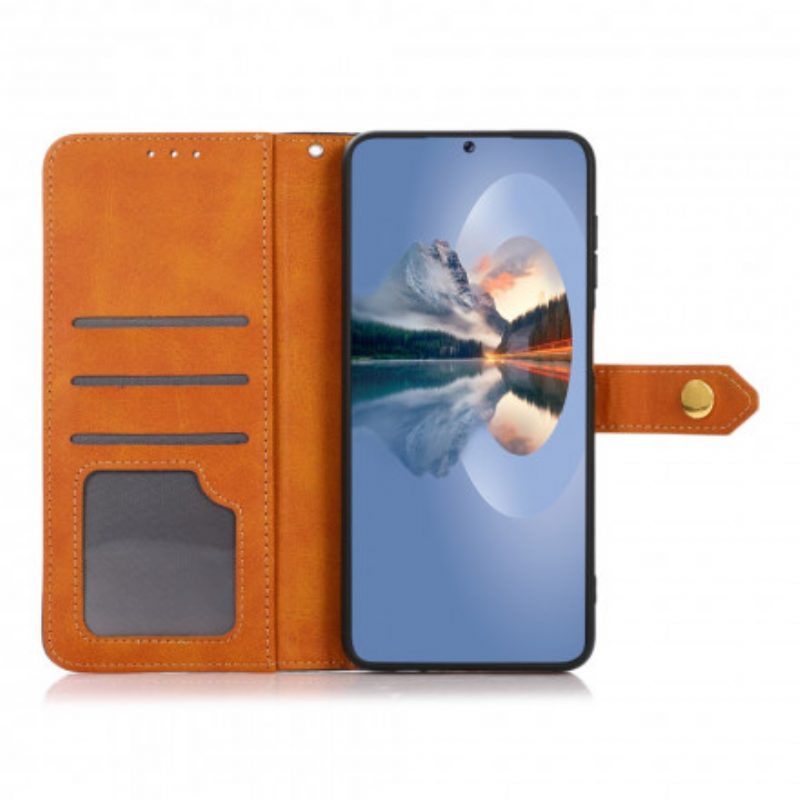 Folio Cover Vivo Y33s Chiusura Dorata Bicolore Khazneh