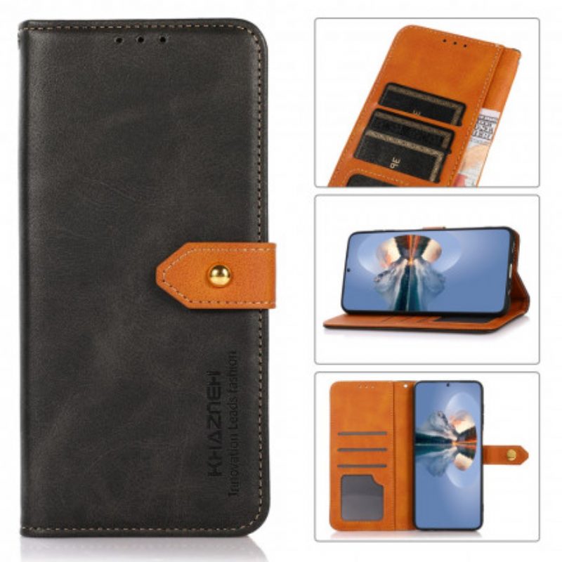 Folio Cover Vivo Y33s Chiusura Dorata Bicolore Khazneh