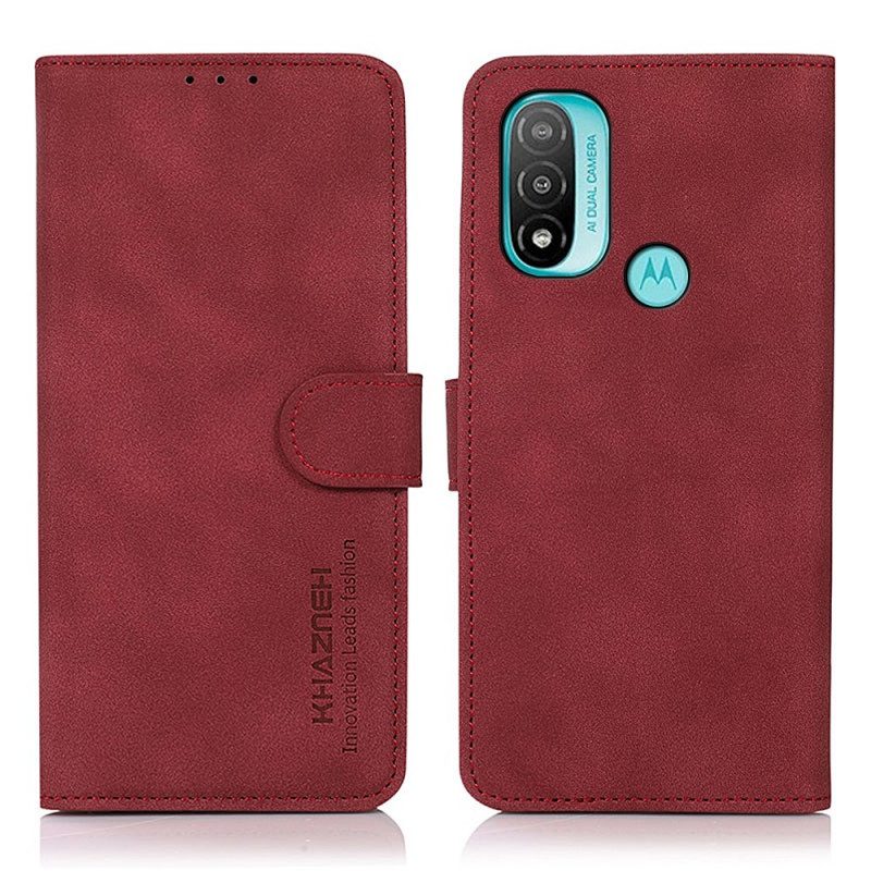 Custodia A Portafoglio Moto E40 / E30 / E20 Khazneh Moda Effetto Pelle