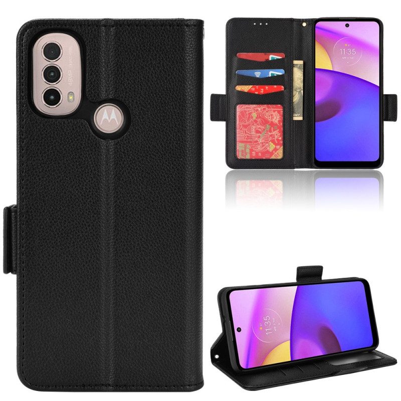 Custodia in pelle Moto E40 / E30 / E20 Folio Cover Flap Doppio Nuovi Colori