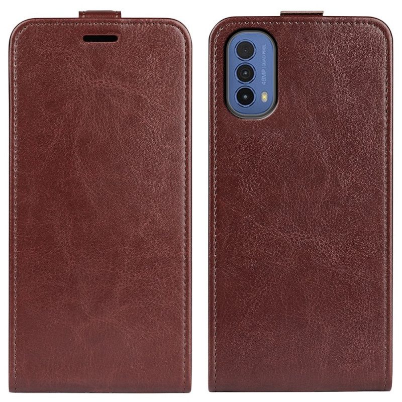 Custodia in pelle Moto E40 / E30 / E20 Folio Cover Retro Pieghevole