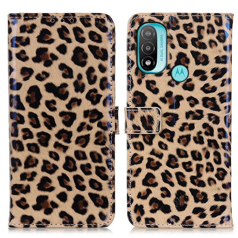 Custodia in pelle Moto E40 / E30 / E20 Leopardo Semplice