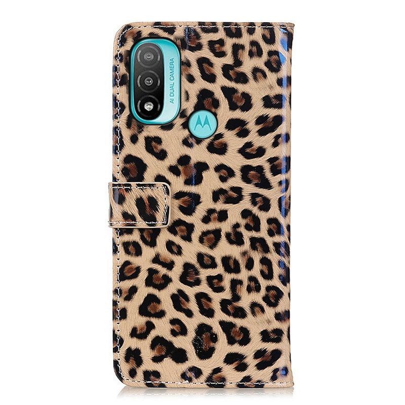 Custodia in pelle Moto E40 / E30 / E20 Leopardo Semplice