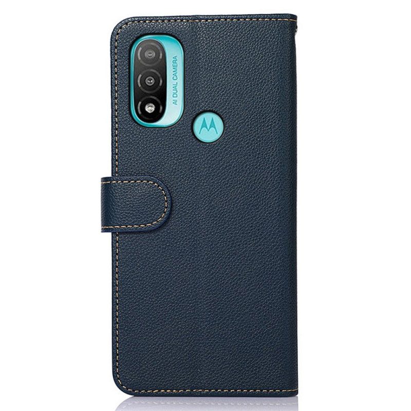 Custodia in pelle Moto E40 / E30 / E20 Lychee Style Rfid Khazneh