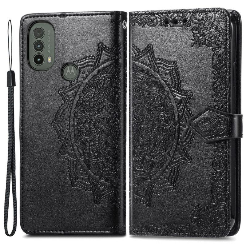 Custodia in pelle Moto E40 / E30 / E20 Mandala Medioevo