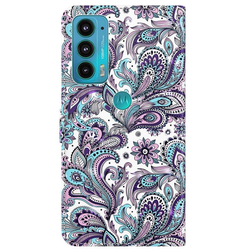 Custodia in pelle Moto E40 / E30 / E20 Paisley