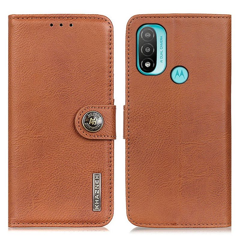 Custodia in pelle Moto E40 / E30 / E20 Similpelle Khazneh