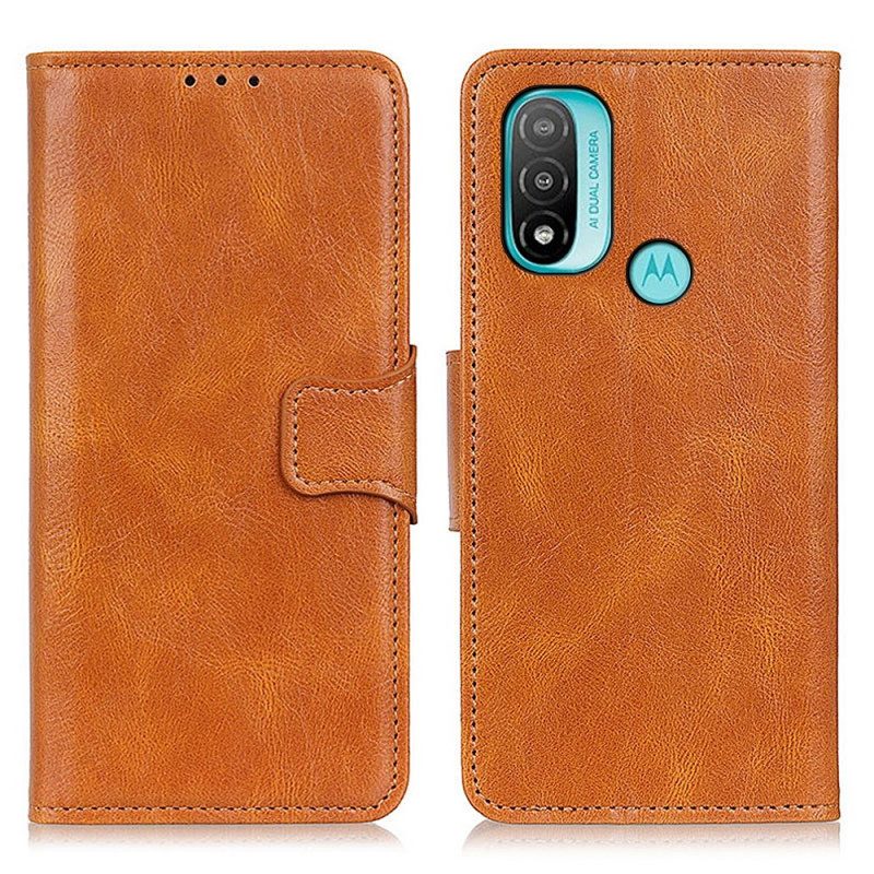 Folio Cover Moto E40 / E30 / E20 Chiusura Reversibile Effetto Pelle