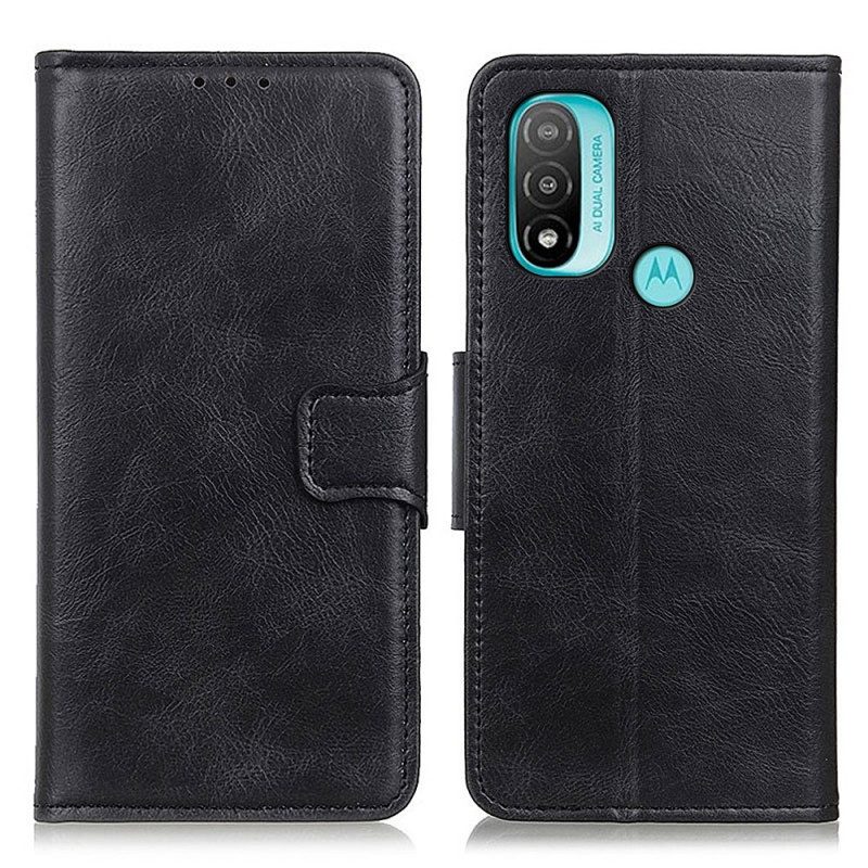 Folio Cover Moto E40 / E30 / E20 Chiusura Reversibile Effetto Pelle