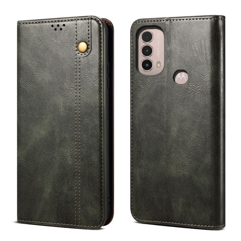 Folio Cover Moto E40 / E30 / E20 Custodia in pelle Ecopelle Cerata