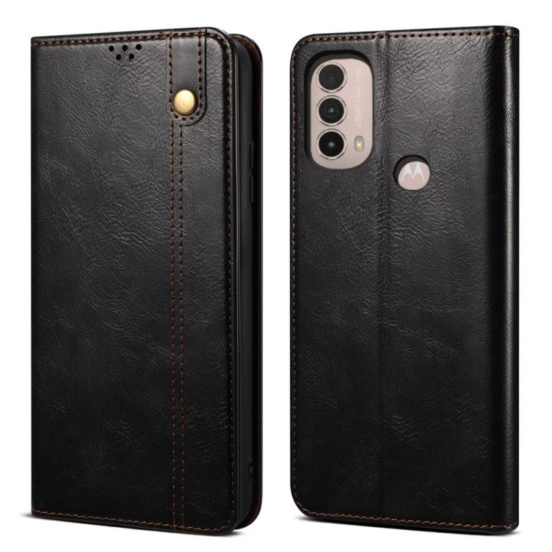 Folio Cover Moto E40 / E30 / E20 Custodia in pelle Ecopelle Cerata