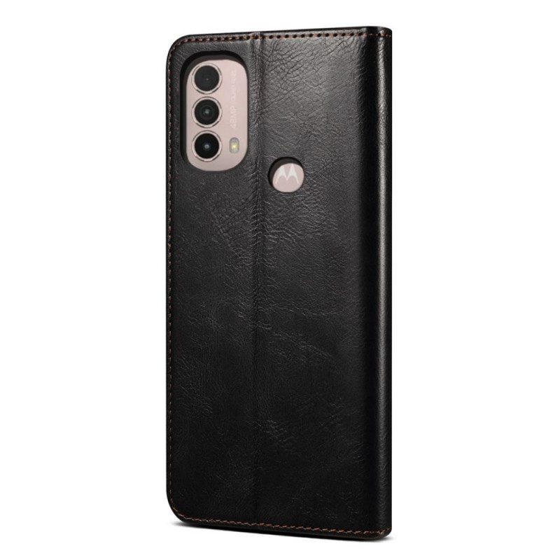 Folio Cover Moto E40 / E30 / E20 Custodia in pelle Ecopelle Cerata