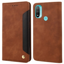 Folio Cover Moto E40 / E30 / E20 Custodia in pelle Effetto Pelle Business Bicolore