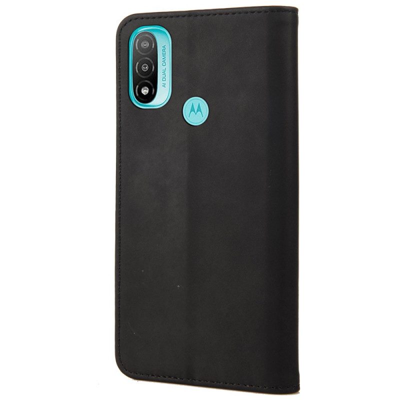 Folio Cover Moto E40 / E30 / E20 Custodia in pelle Effetto Pelle Business Bicolore