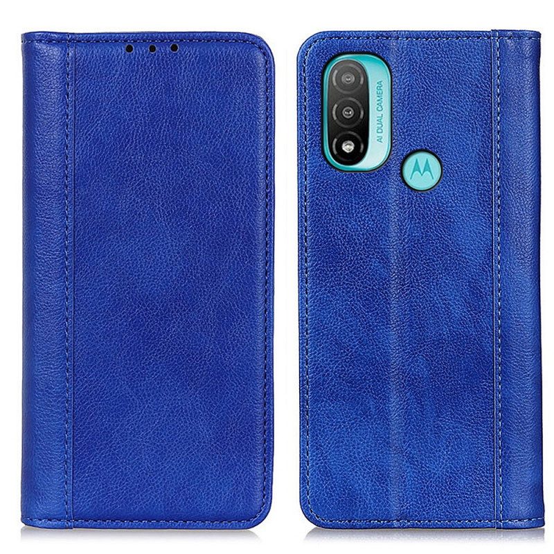 Folio Cover Moto E40 / E30 / E20 Custodia in pelle Eleganza Split Litchi Leather